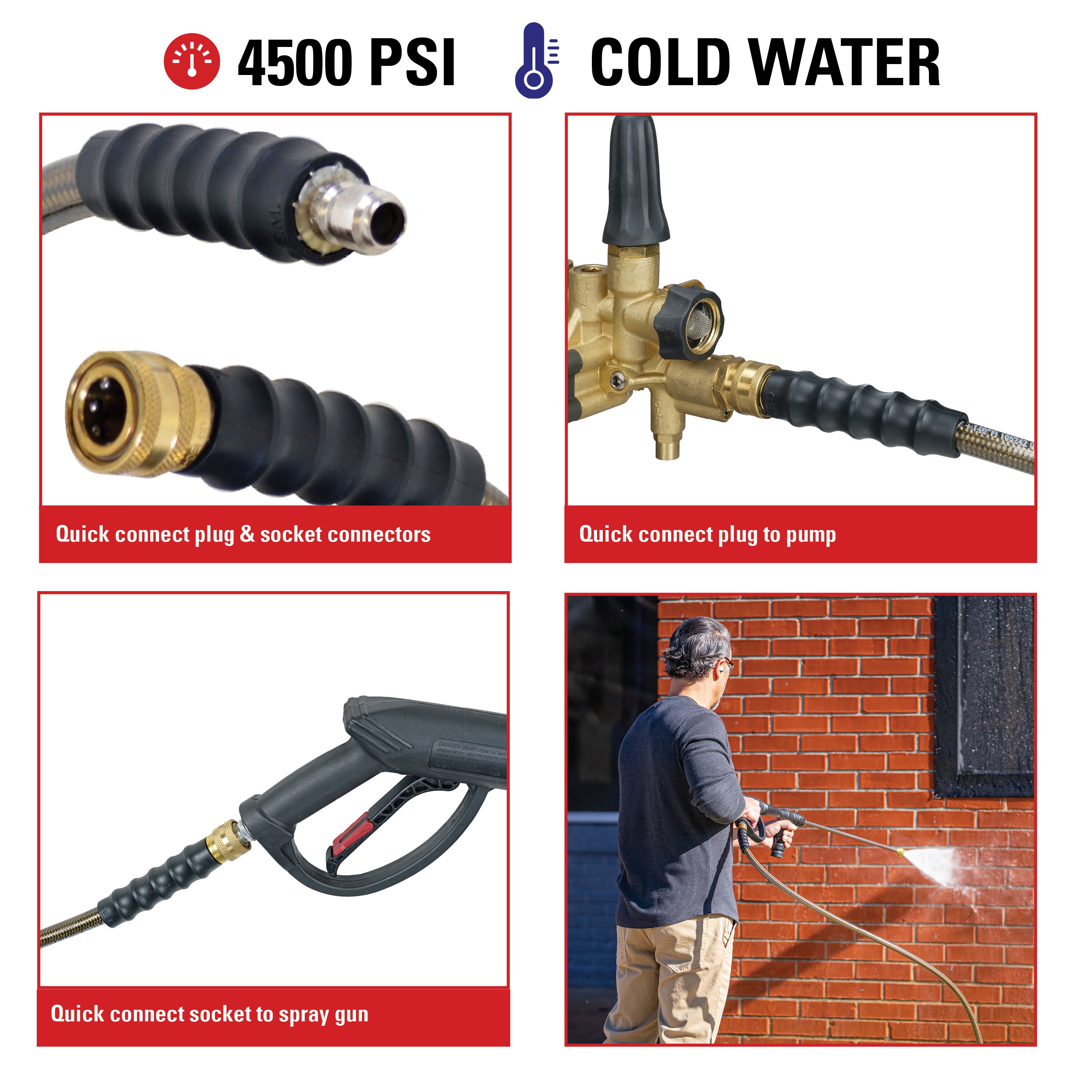 PWACCS Pressure Washer Siphon Hose with Filter, Downstream Soap Chemical  Injector Parts for Power Washing, 10 Feet, 2 Filters
