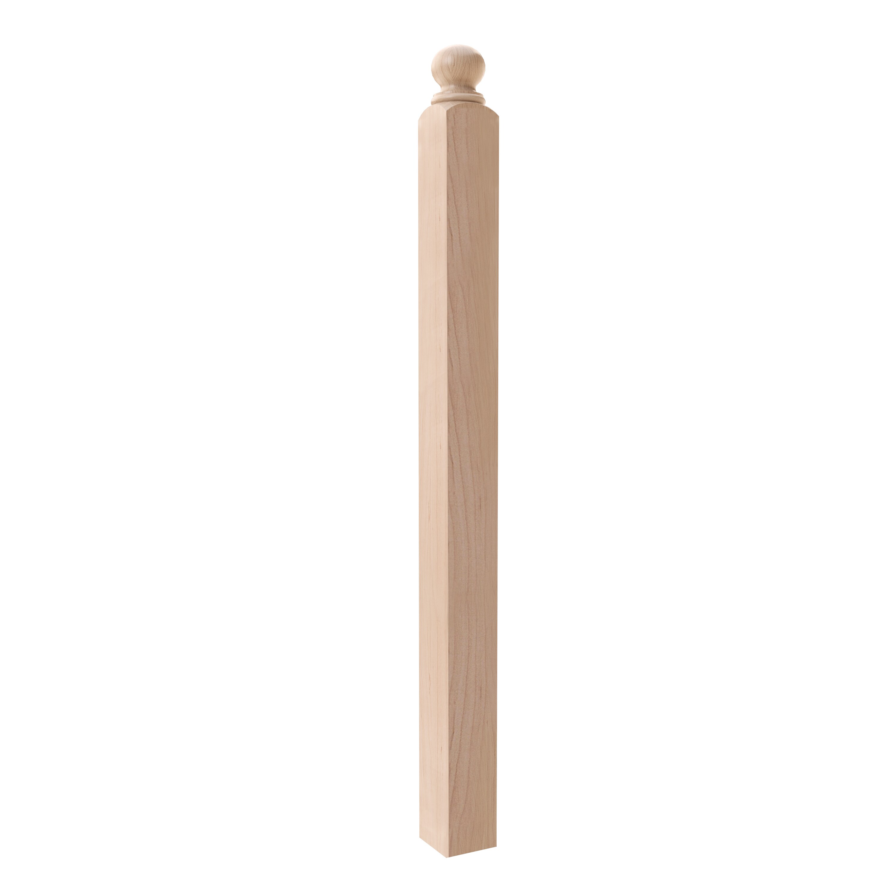 Crown Heritage 4444004B Hampton 3.5-in x 48-in Unfinished Maple Universal Stair Newel Post