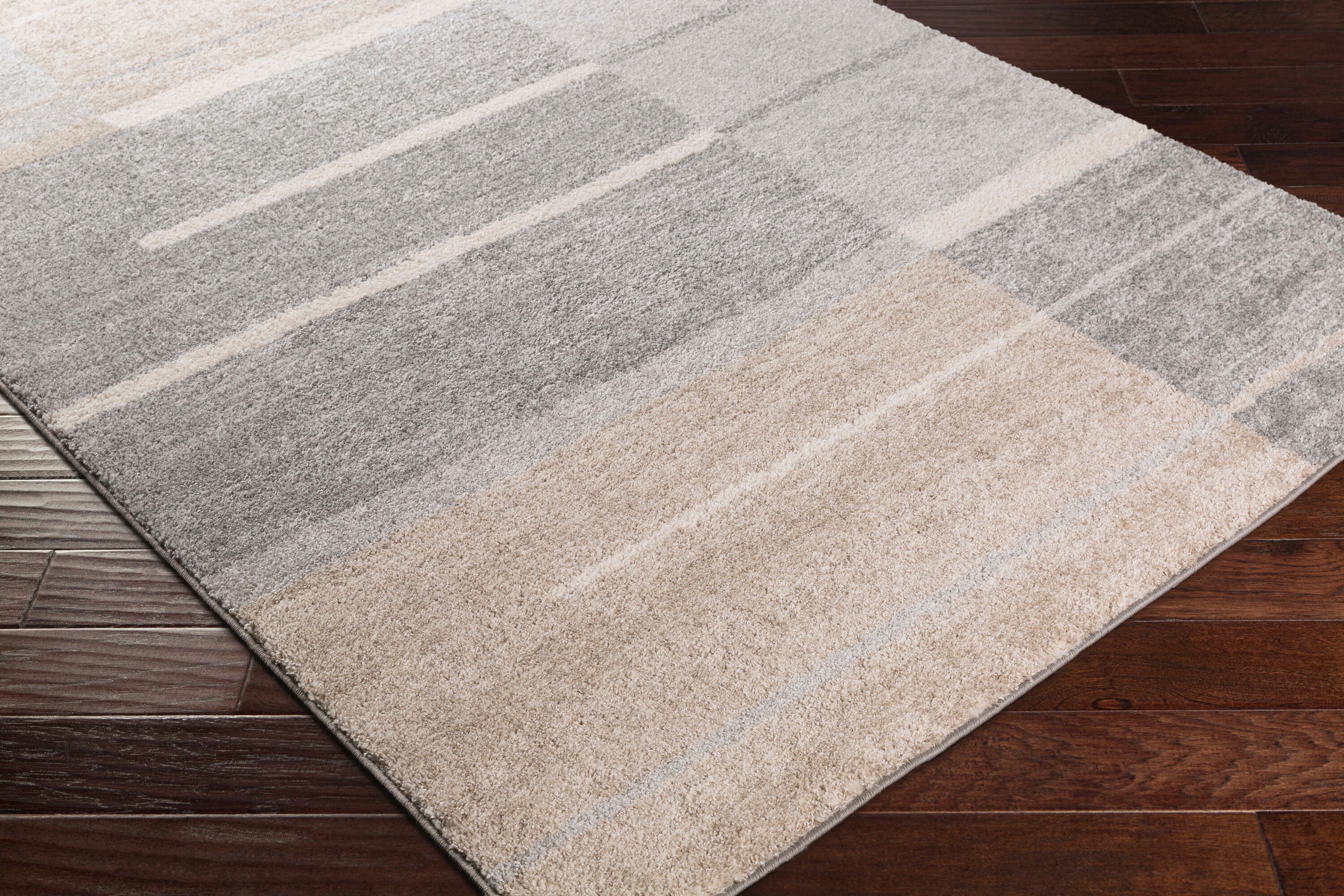 Surya Fowler 5 X 8 (ft) Gray Indoor Abstract Industrial Area Rug