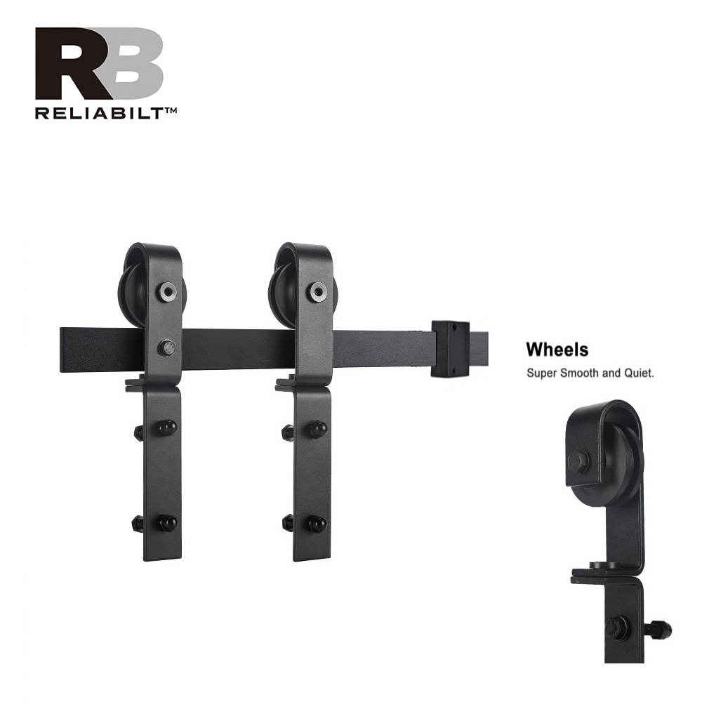 RELIABILT 39-in Matte Black Indoor J-strap Single Bifold Barn Door