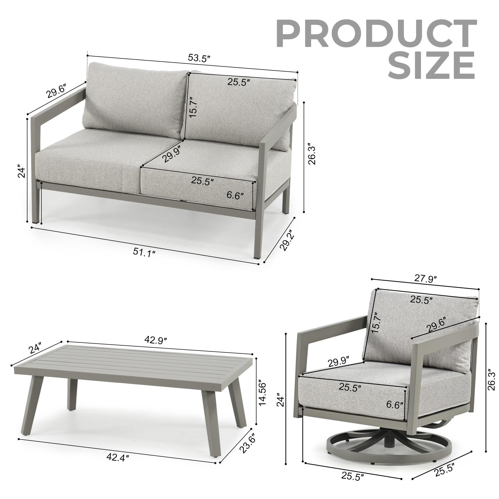  EL-SF4-GG-J3-WL3 Patio-Conversation-Sets - View #2