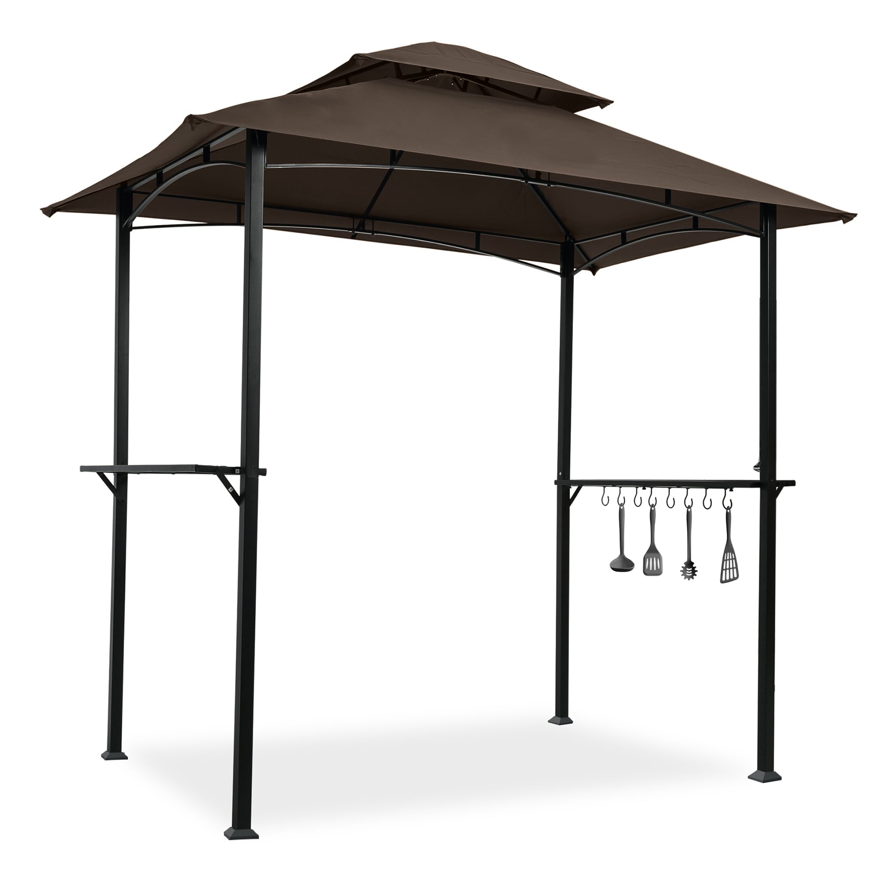 Gaierptone 5-ft x 8-ft Outdoor Grill Gazebo Pentagon Gray Metal ...