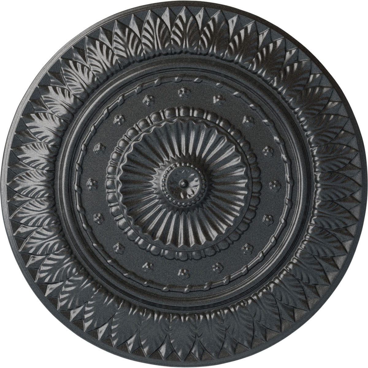 Ekena Millwork CM26CSPES Christopher 26.625-in W x 26.625-in L Painted Pewter Polyurethane Whole Ceiling Medallion