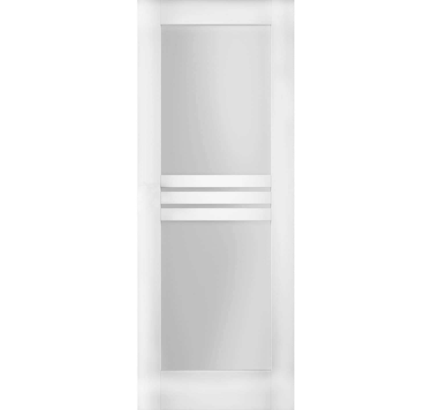 SARTODOORS 7222 24-in x 84-in White 1-panel Frosted Glass Solid Core ...