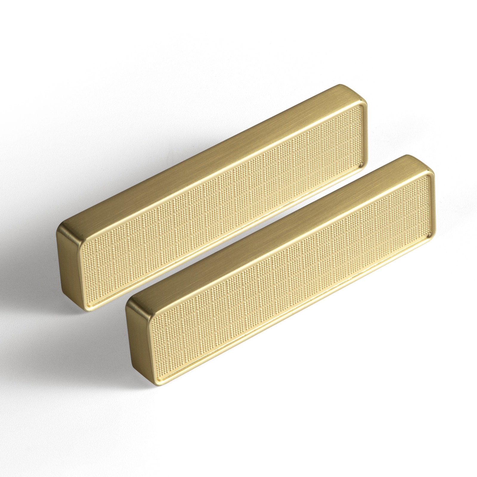 Miaokesen 2061TLS-64 2-1/2-in , 64mm Center to Center Light Brushed Brass Rectangular Finger 6 -Pack