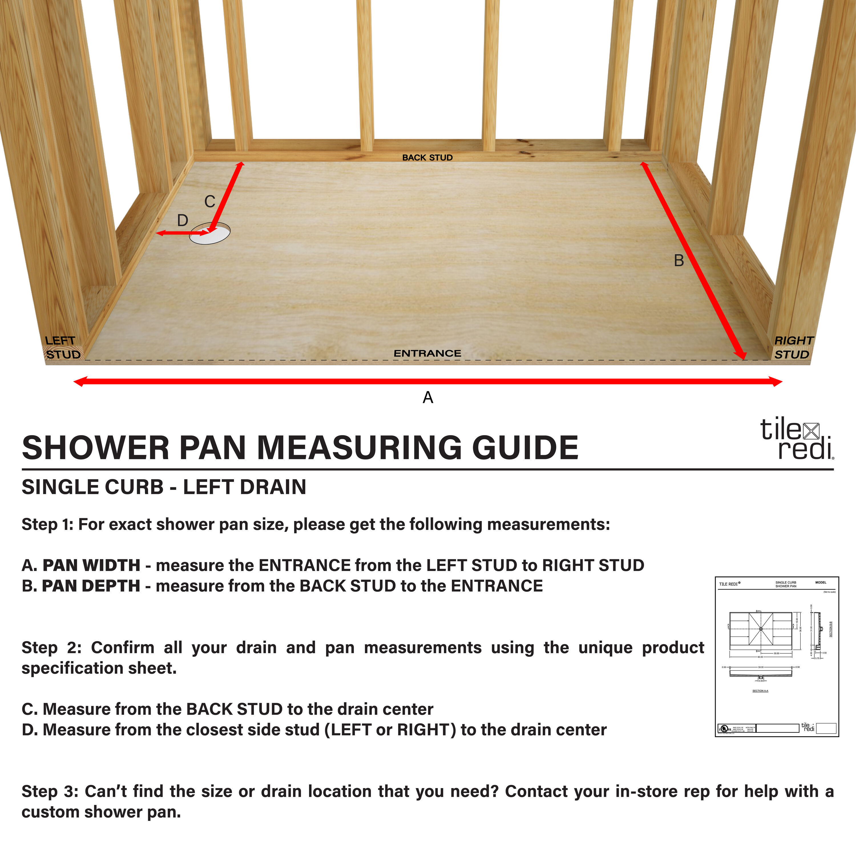 Tile Redi RT3460L-PVC-BN3 Shower-Floors - View #4