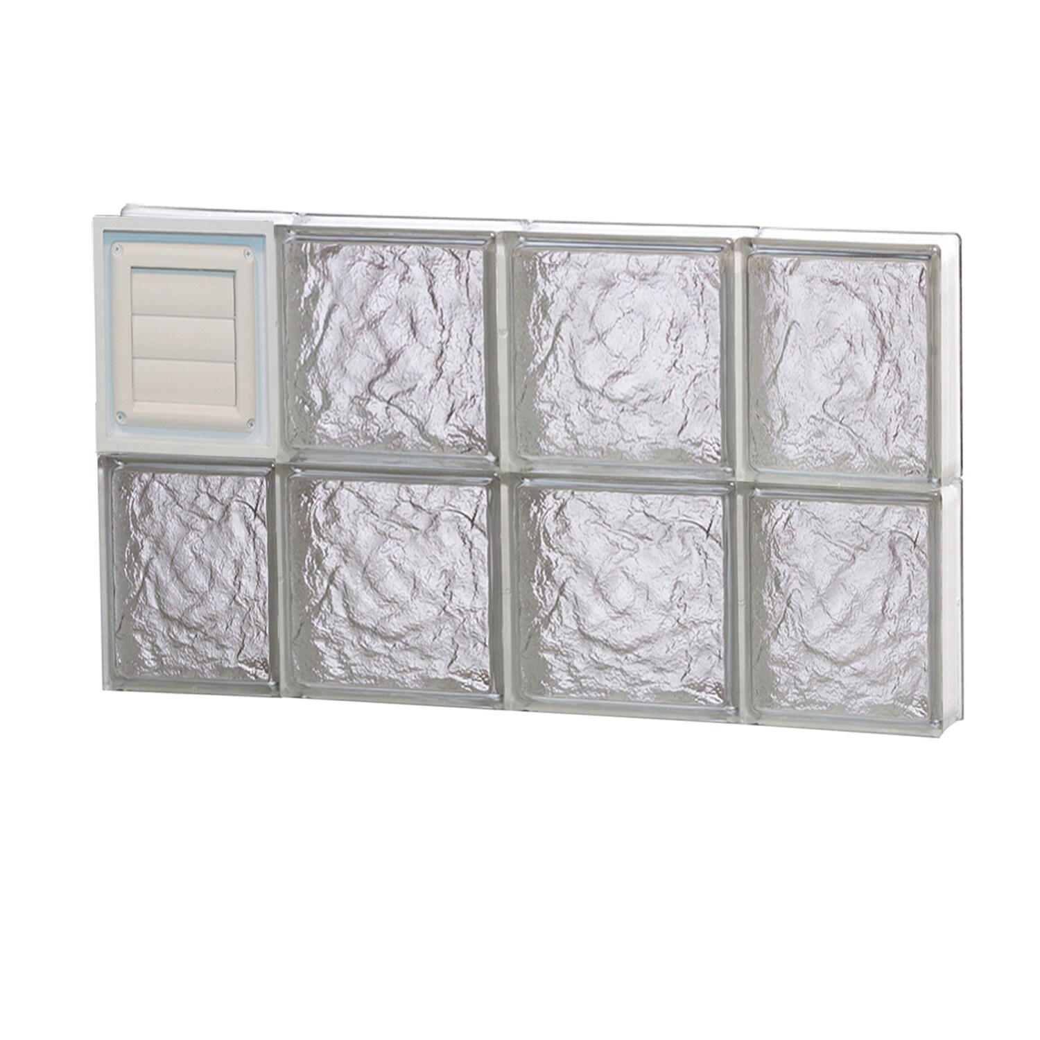 REDI2SET D2816IS Ice Glass 27-in x 15-1/2-in Frameless Replacement Dryer vent Glass Block Window