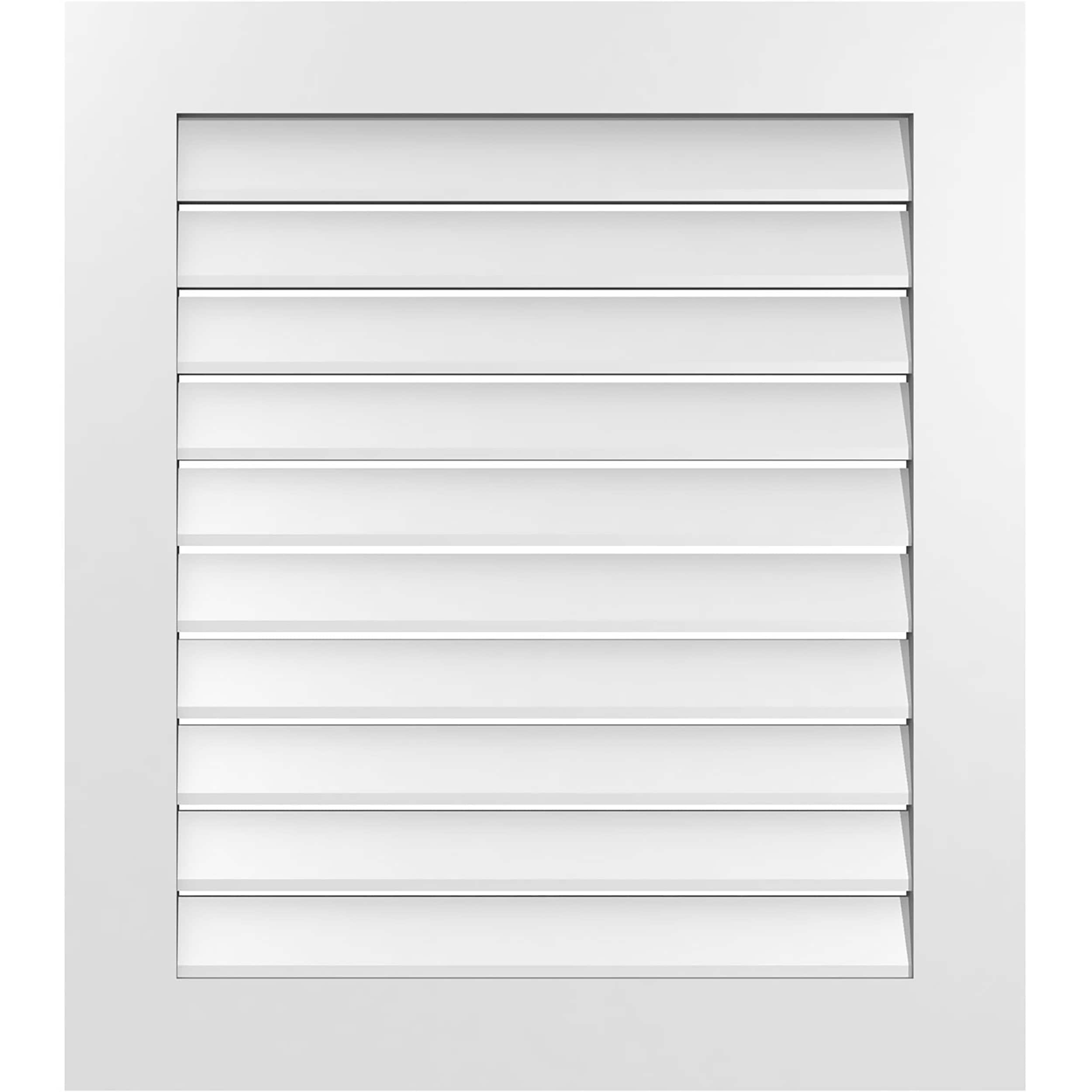 Ekena Millwork GVPVE30X3401SF 30-Inches x 34-Inches Off-white Rectangle PVC Gable Louver Vent