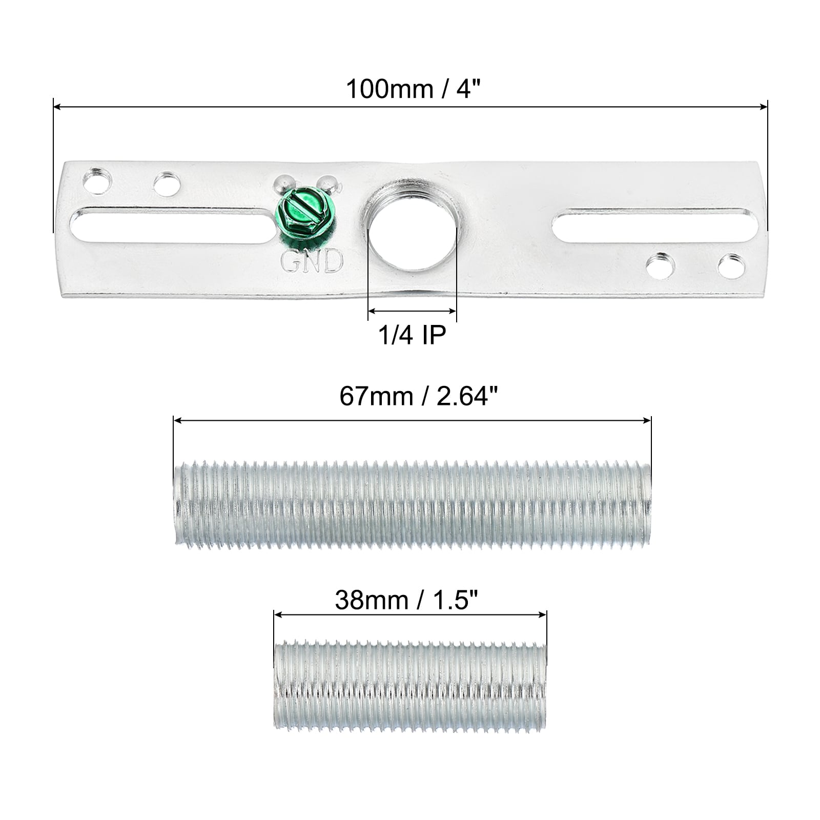 PATIKIL 4inch Universal Light Fixture Cross Bar Kit 1/4 IP Center ...