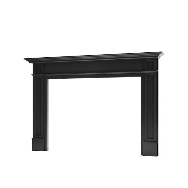 Modern Ember 72-in W x 54-in H x 8-in D Black Poplar Traditional Fireplace  Mantel in the Fireplace Mantels department at