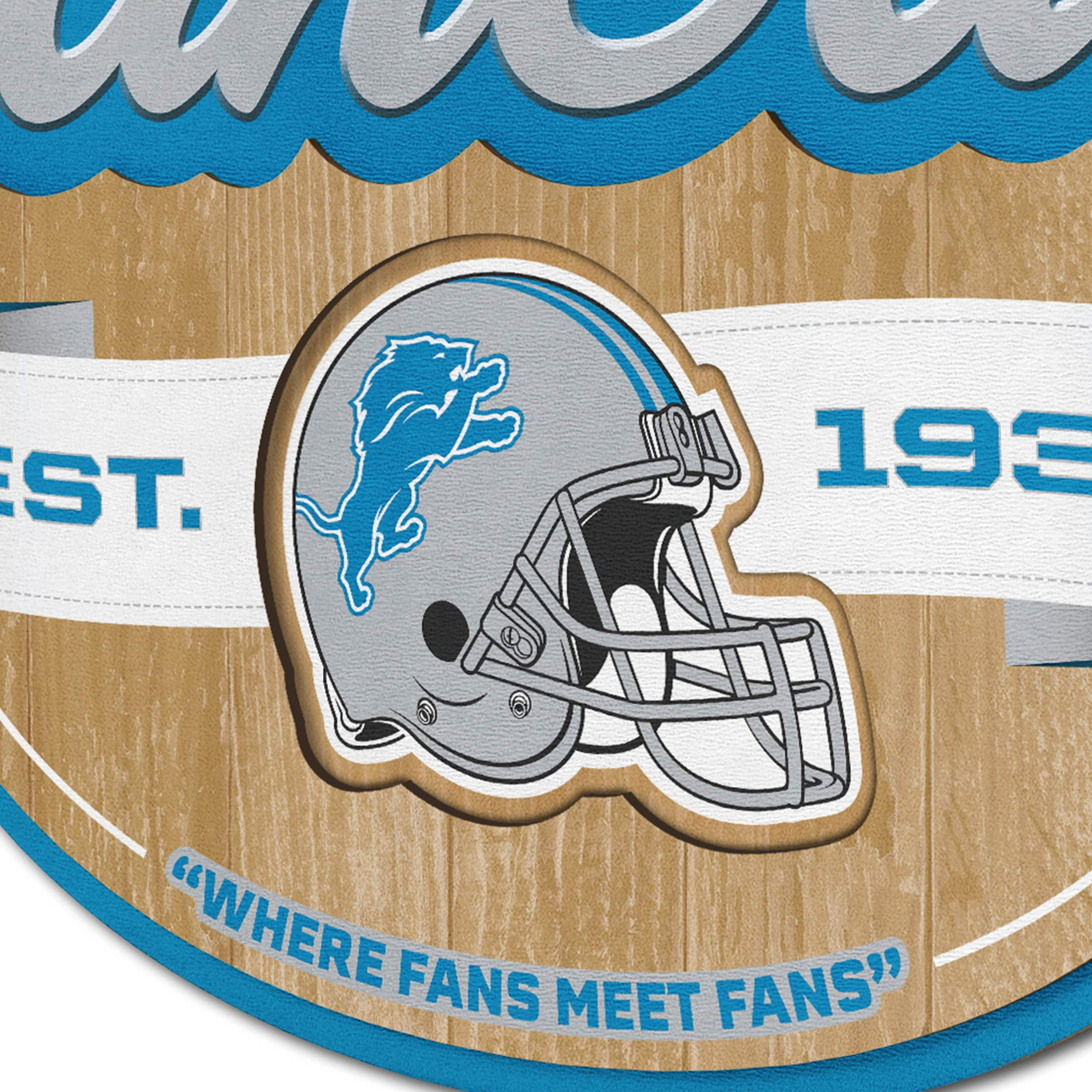 Sportula Detroit Lions Youthefan Nfl Detroit Lions Fan Cave Sign Youthefan  Team Colors Floater Frame 12.5-in H x 17-in W Sports 3D Art in the Wall Art  department at