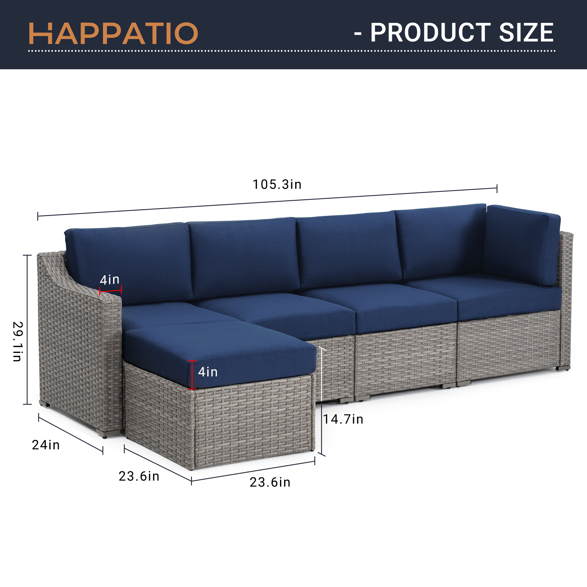  EL-SF5-GT-WL3 Patio-Sofas-Daybeds - View #5