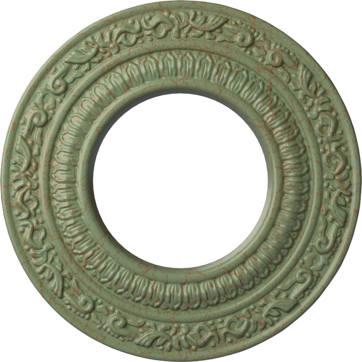 Ekena Millwork CM08ADCBC Andrea 8.125-in W x 8.125-in L Painted Cloud Burst Crackle Polyurethane Whole Ceiling Medallion