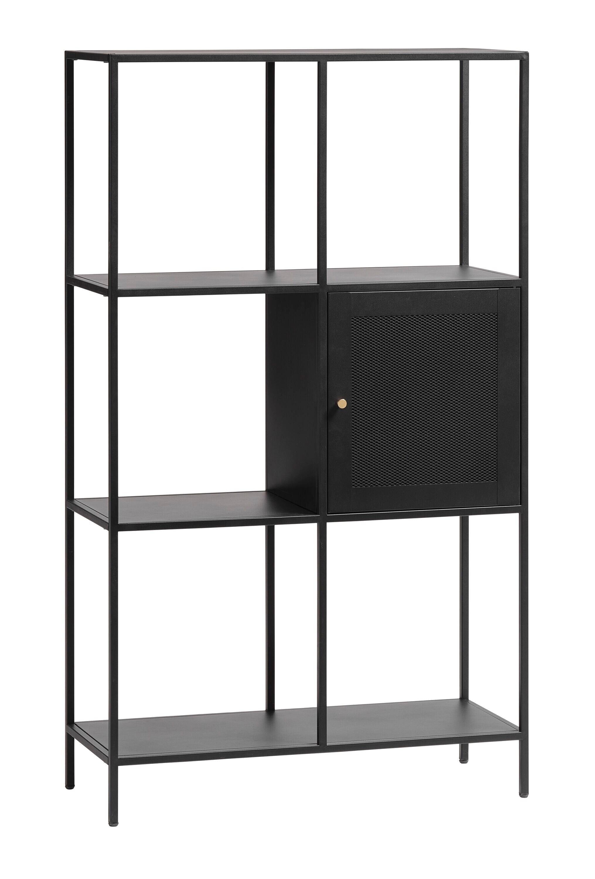 Black Metal 5-Shelf Modular Bookcase with Doors (31.25-in W x 53-in H x ...