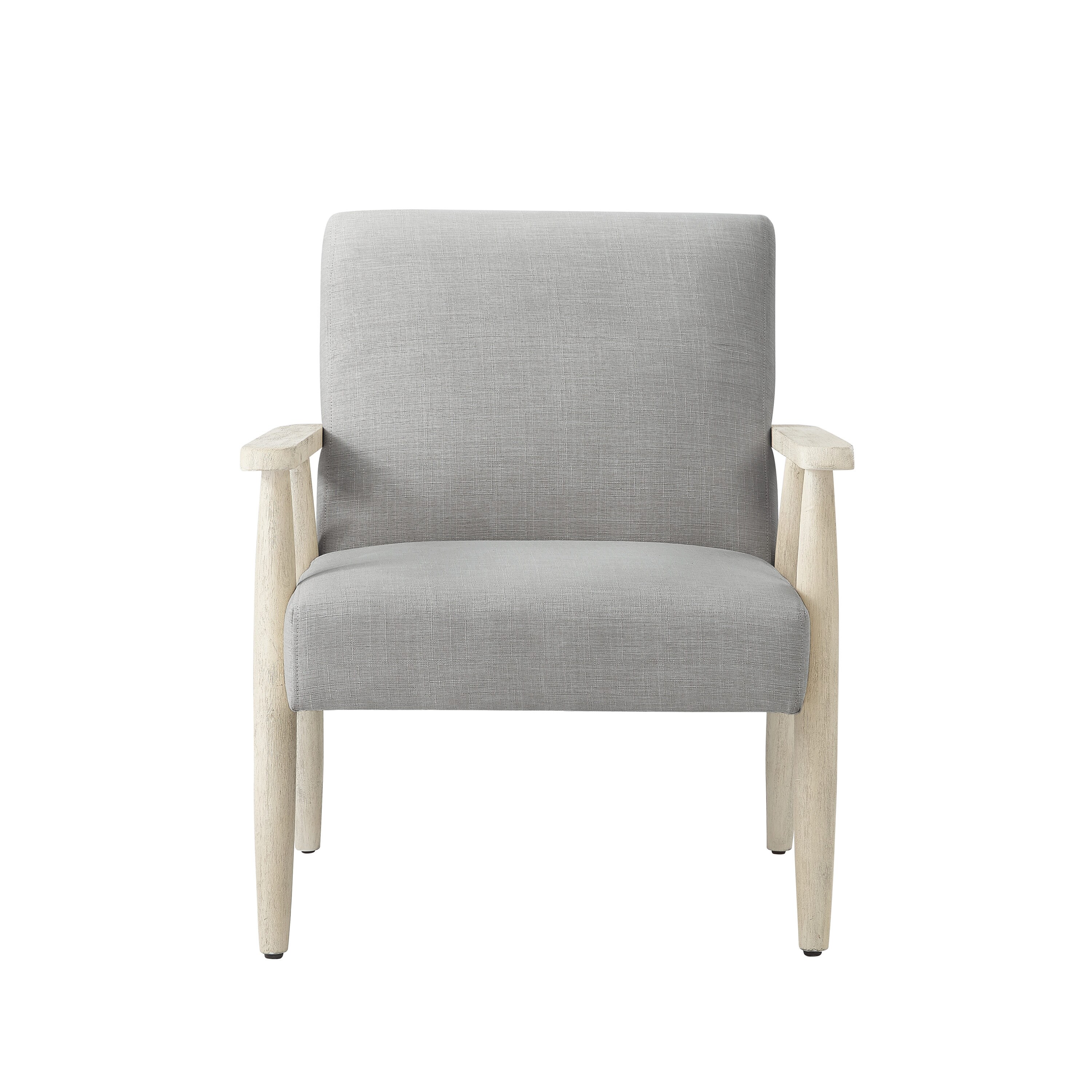 Rustic Manor Midcentury Grey/Cream Linen Accent Chair in the ...