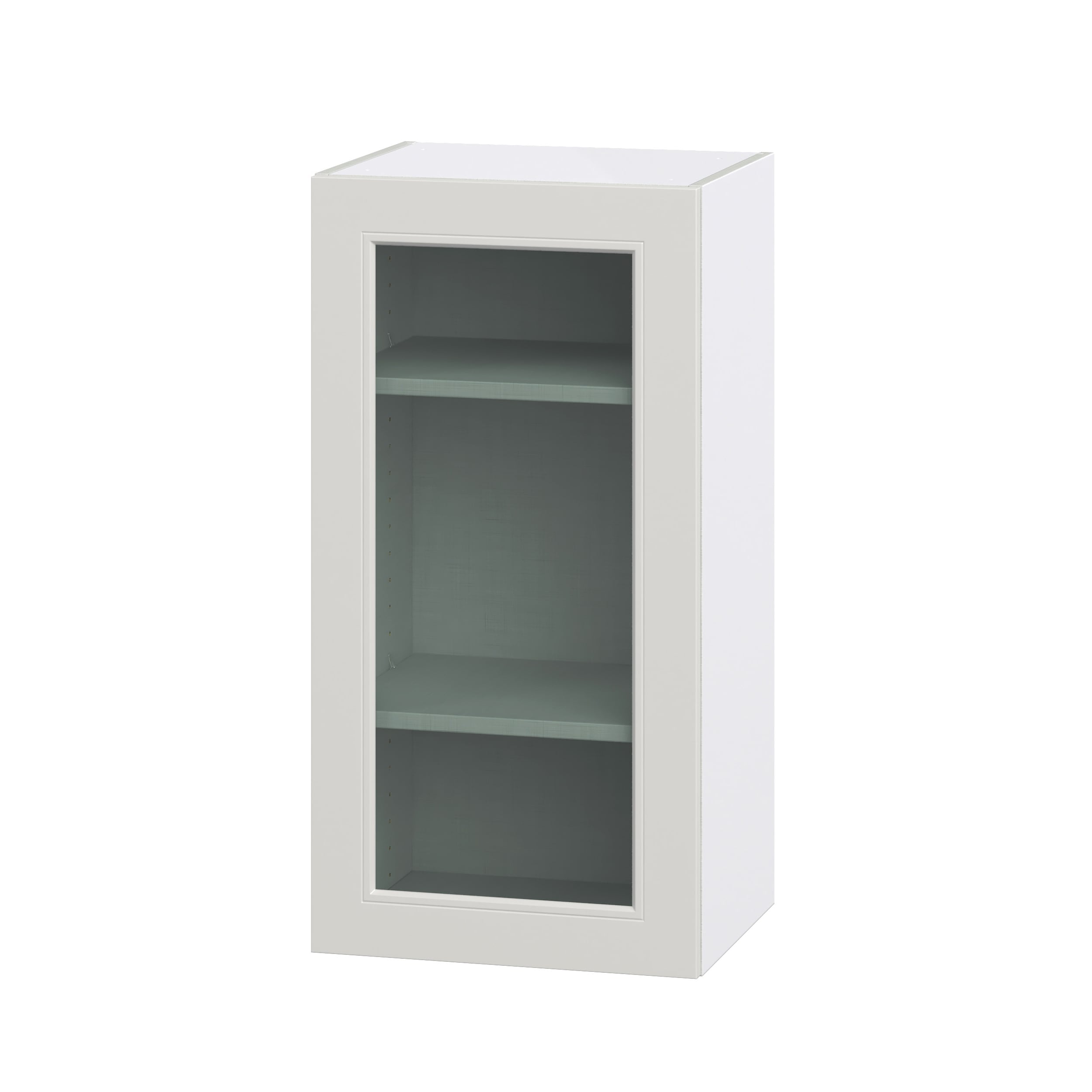 Hugo&Borg DSWG1835(L/R)-BE Belcourt 18-in W x 35-in H x 14-in D Painted Light Gray Wall Fully assembled Cabinet (Glass Panel Shaker)