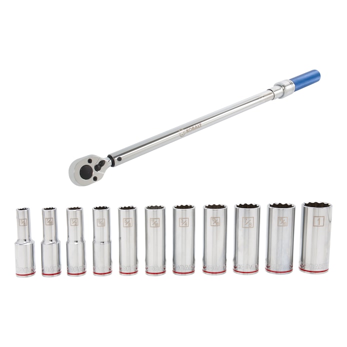 Shop Kobalt 1/2-in Drive Click Torque Wrench With 12-point Deep Socket Set  at