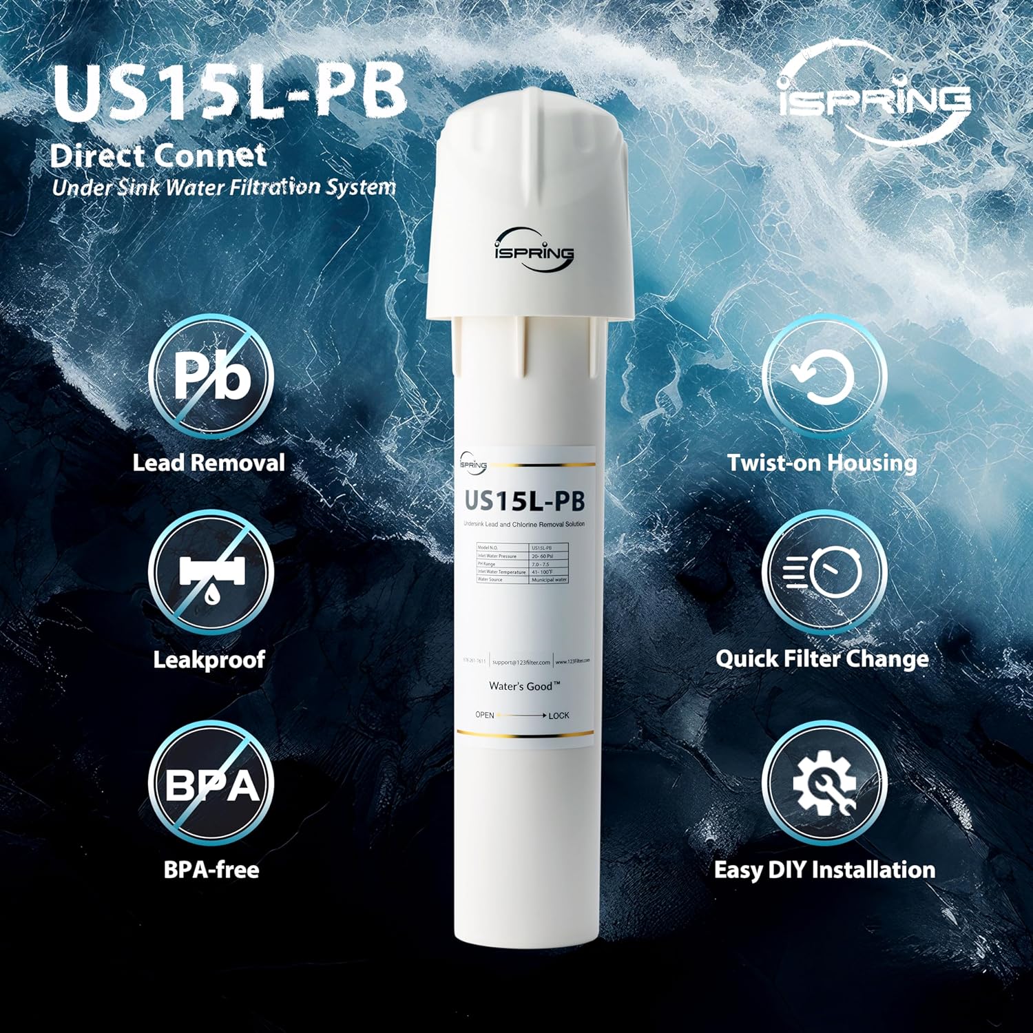 iSpring US15L-PB Under-Sink-Filtration-Systems - View #2