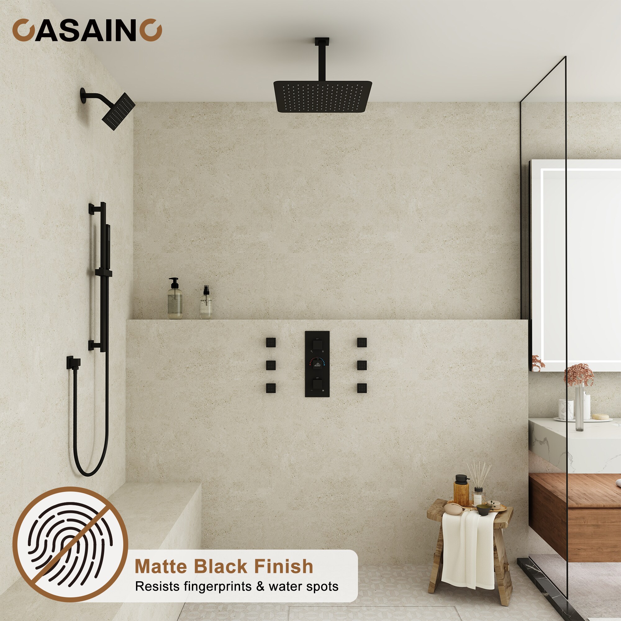 CASAINC KCHS0019-16MB Showerhead-Bar-Panels - View #3
