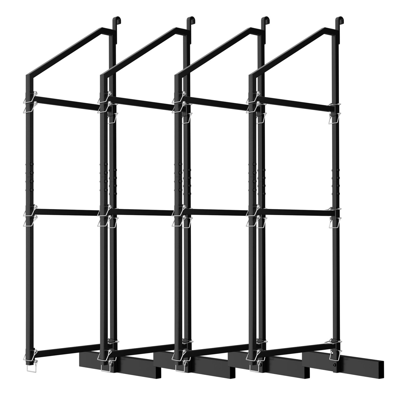 Lukvuzo  Heavy Duty Shipping Container Shelving Bracket Kit 4 Pack 3 Tier Hanging Shelving Rack 19 D by 62 H Universal Cargo Container Brackets