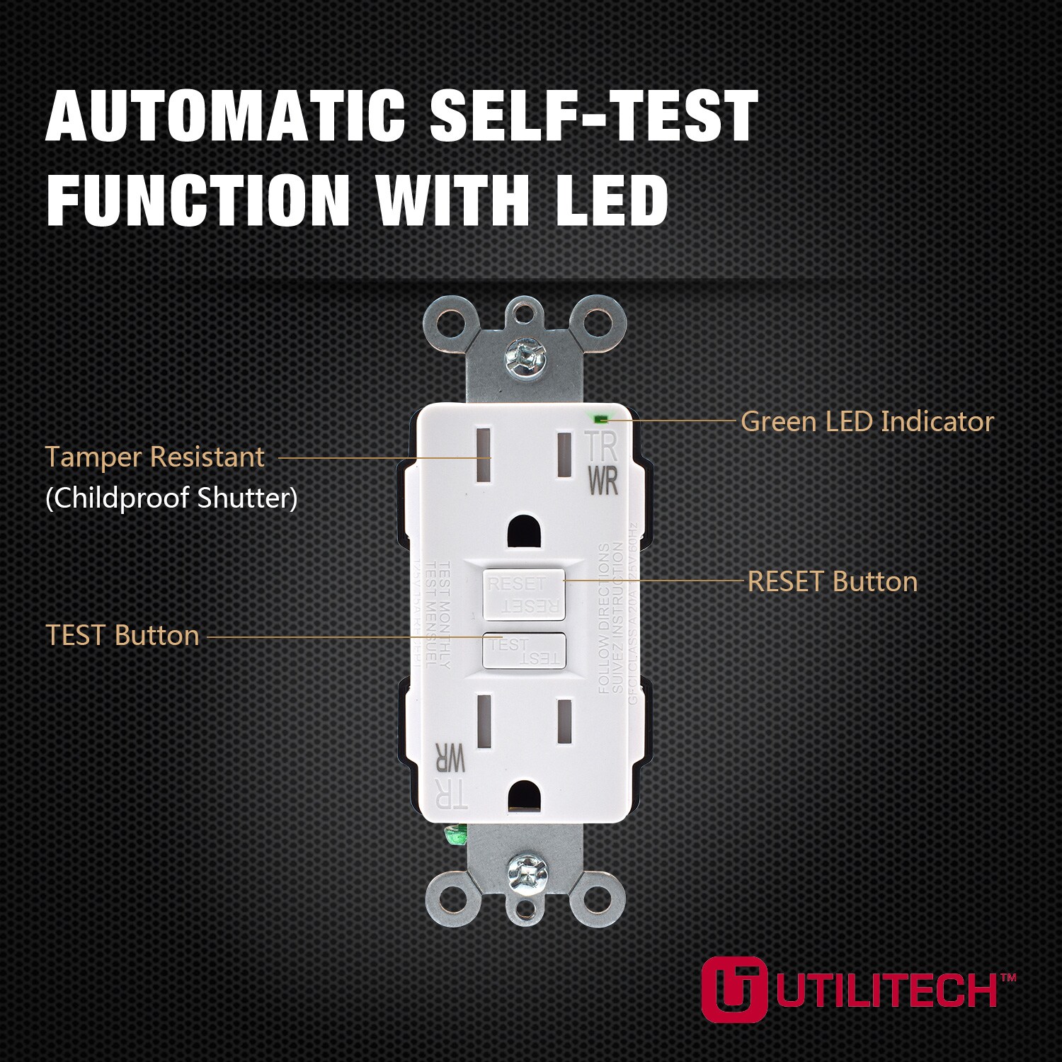 Utilitech 15-Amp 125-Volt Tamper Resistant Residential Decorator