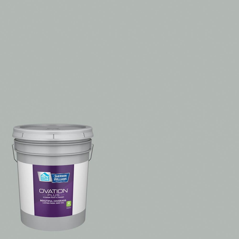 HGTV HOME by Sherwin-Williams 5002-1B-2557223 Ovation Plus Flat Smoke Infusion 5002-1B Latex Interior Paint Paint + Primer ( 5-gallon )