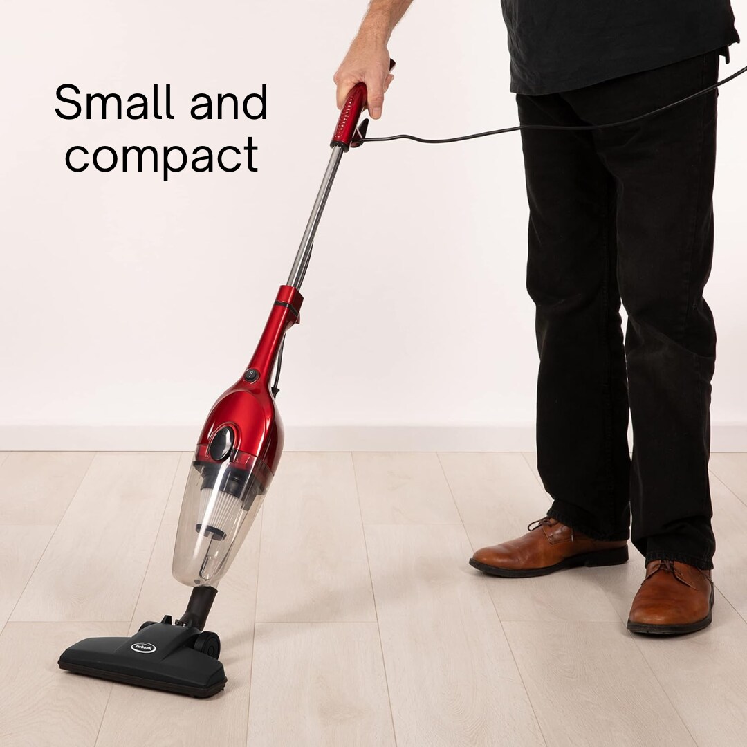 Red 2-in-1 Bagless Upright and Handheld Vacuum Cleaner