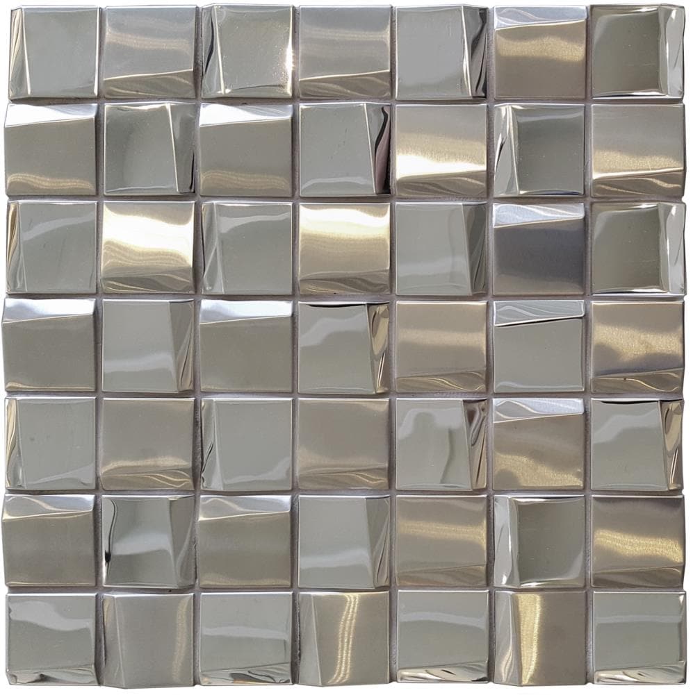 Solistone 9201 Facade Mirror 12-in x 12-in Mirrored Stainless Steel Uniform Squares Tile (10-sq. ft/ Carton)