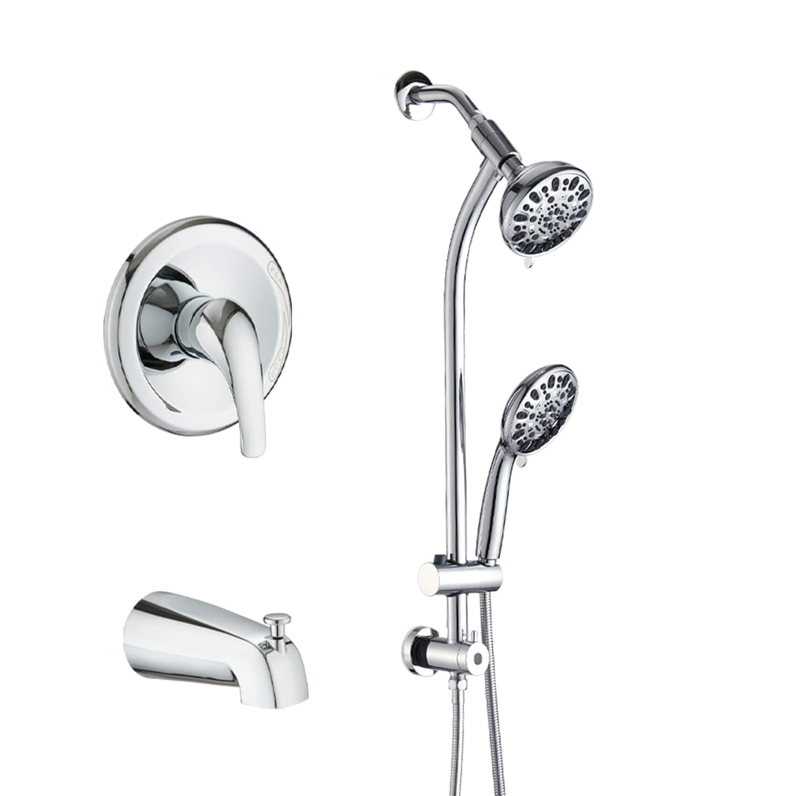 Rbied WJ-LSR-03 Shower System Tool-Free Combo 7-Spray Chrome 1.8GPM