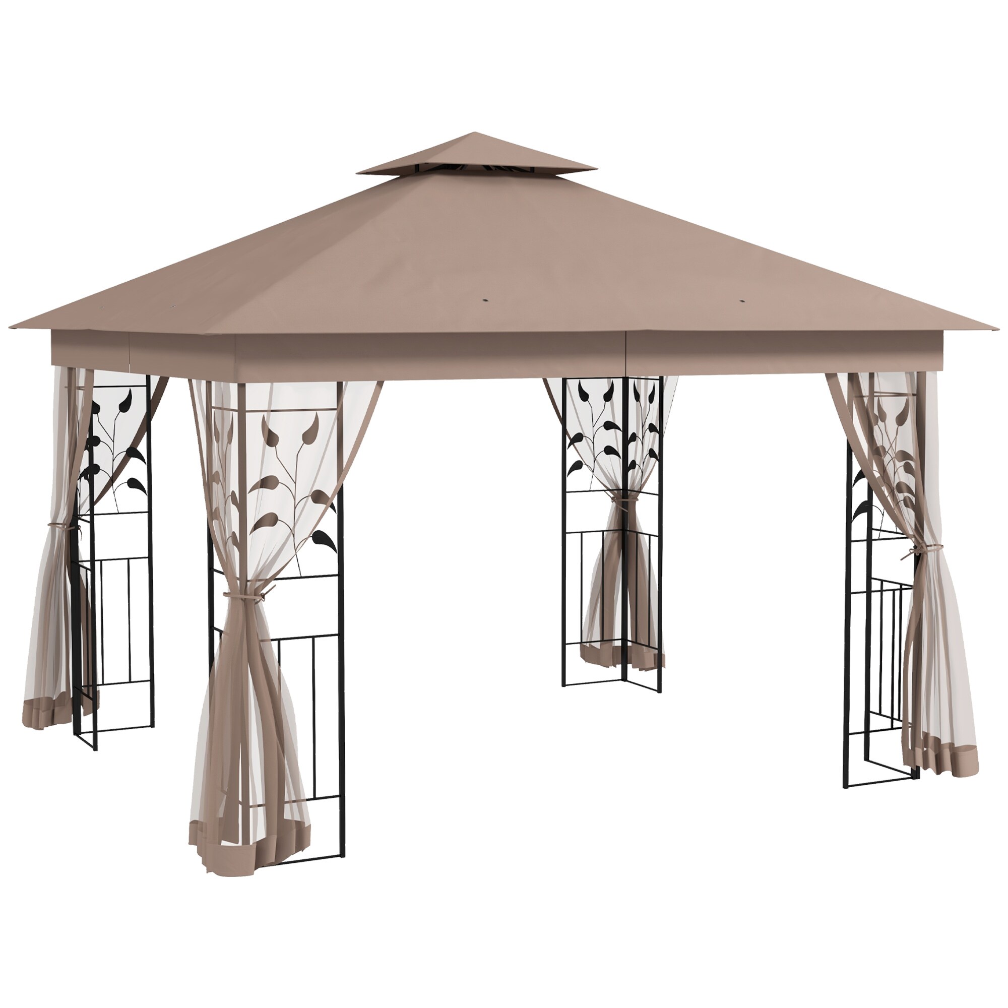 Kahomvis AOS-QP109-220 10-ft x 11.6-ft Brown Soft Top Roof