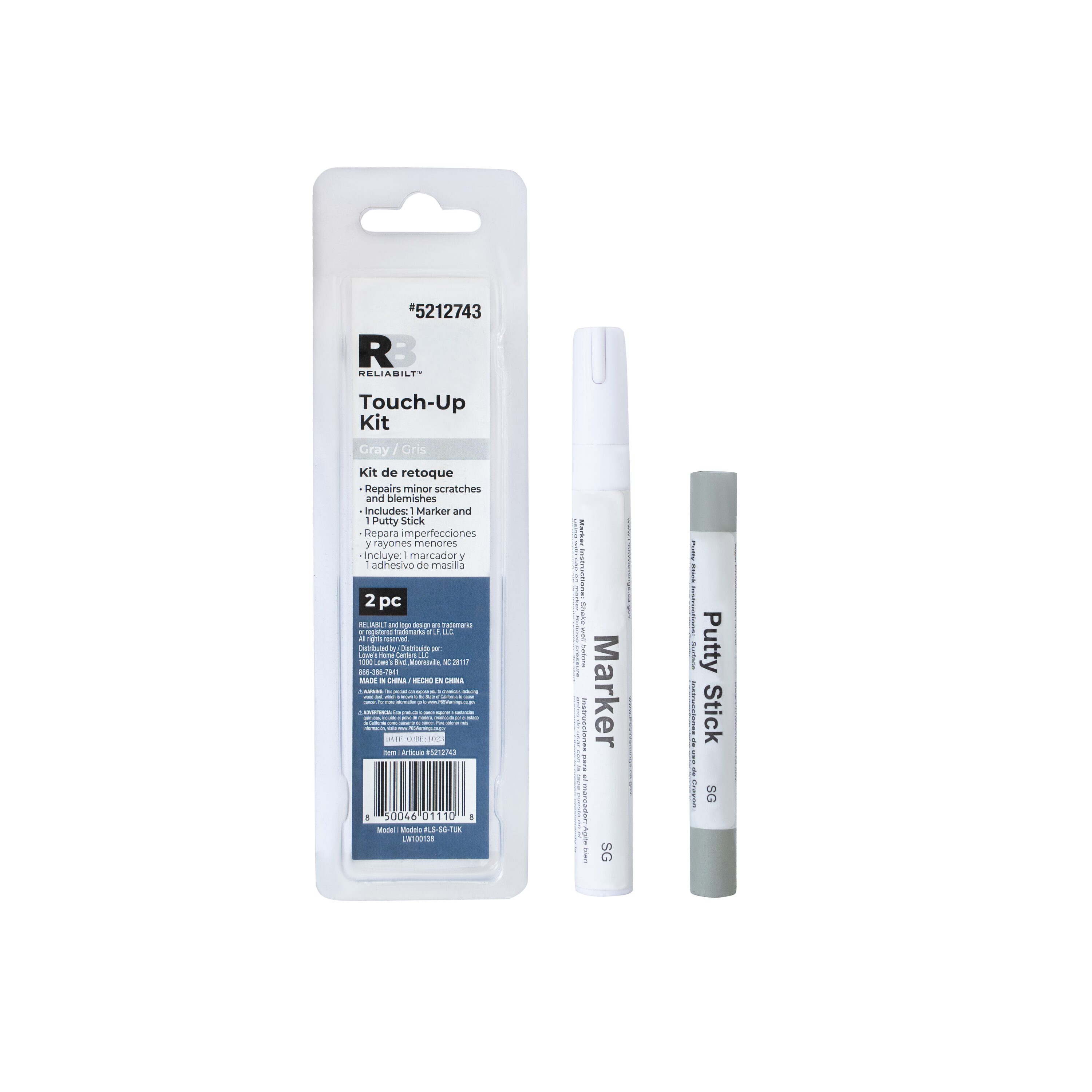 RELIABILT LS-SG-TUK Cabinet Touch-up Kit 7.24-in W x 0.88-in H x 2.01-in D Gray Painted