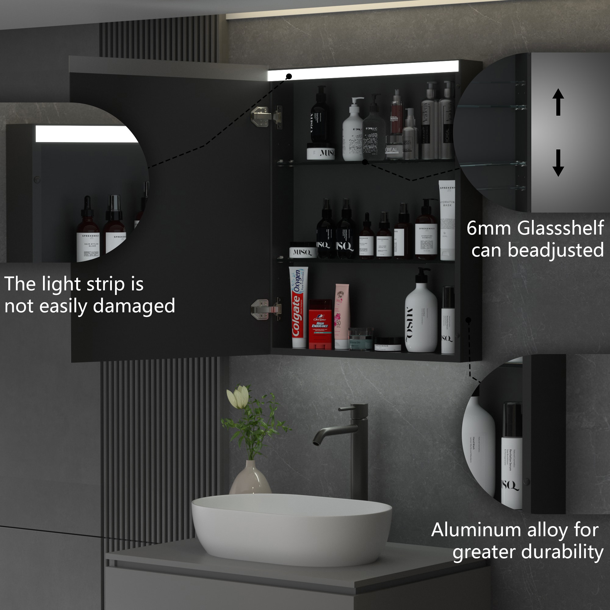 Forclover JSEX2430MC-LD Bathroom-Medicine-Cabinets - View #7