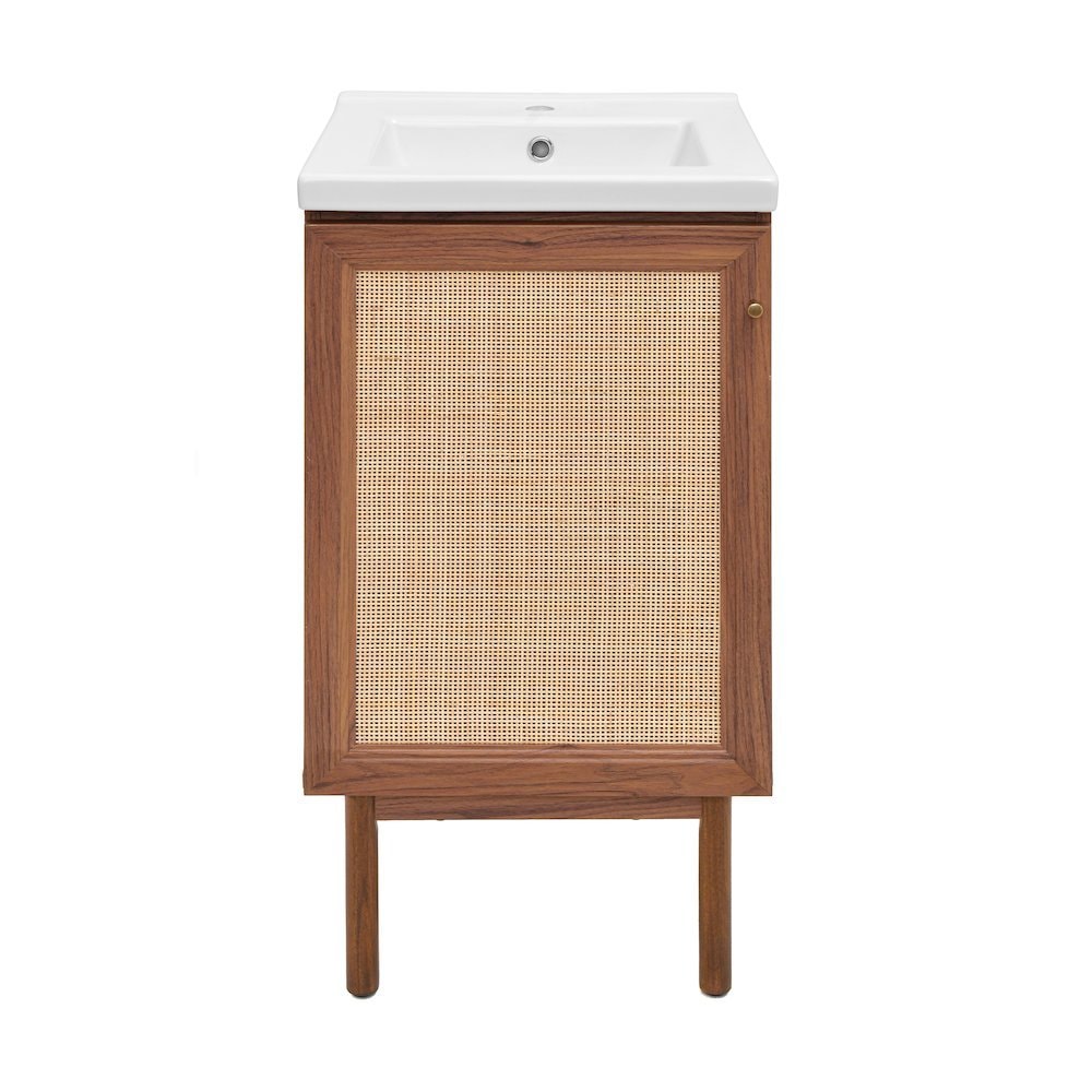 Swiss Madison - Classe 18 Freestanding Bathroom Vanity in Brown Oak with Sink Top
