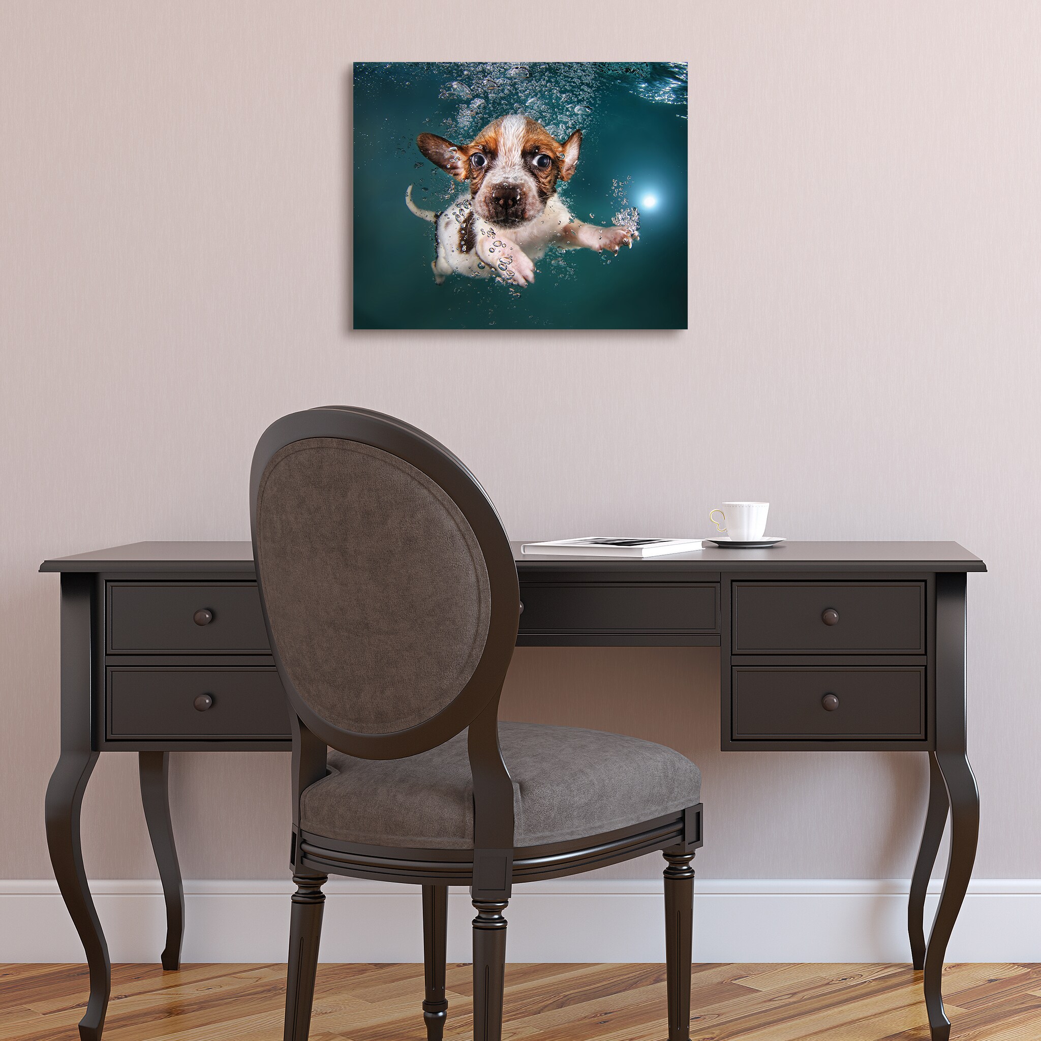 Empire Art Direct Beagle Black and White Pet Paintings on Reverse Printed  Glass Framed Dog Wall Art, 24 x 18 x 1, Ready to Hang 