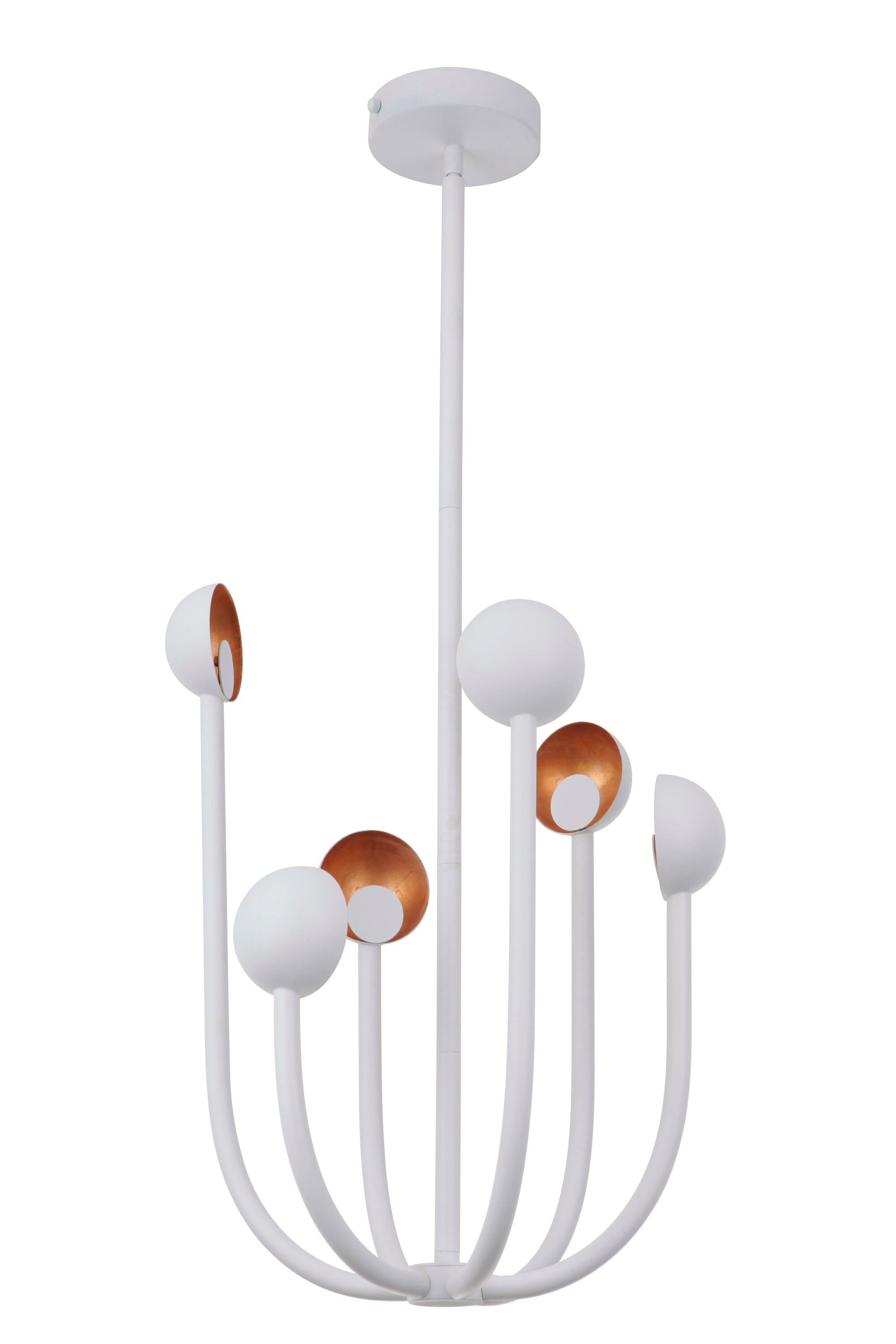 Craftmade 49226-MWWGL-LED Foundry 6 -Light Matte White Modern/contemporary Integrated LED For Use in Bedrooms, Dining Rooms, Foyers, Kitchens, Living Rooms Chandelier