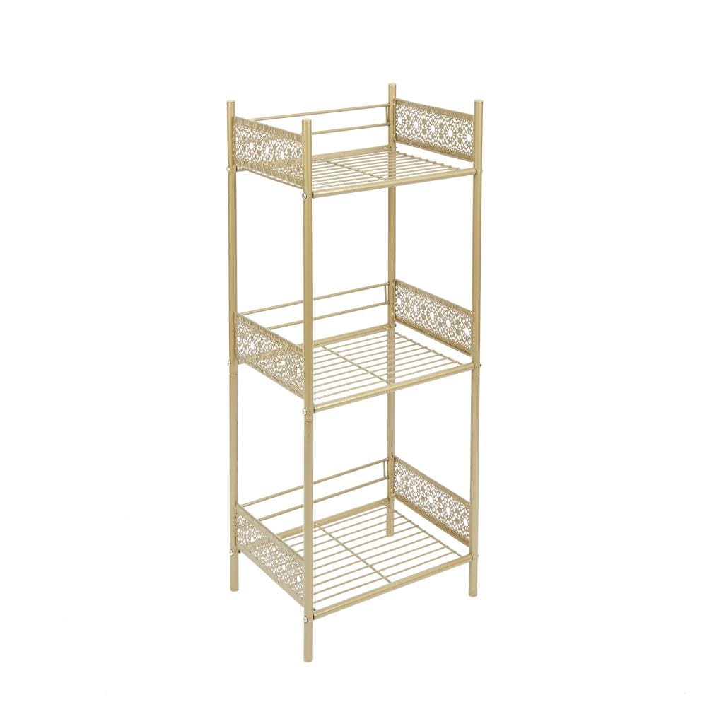 Filigree Bathroom Collection Gold 3-Tier Iron Freestanding Bathroom Shelf  (36-in x 14.5-in) at