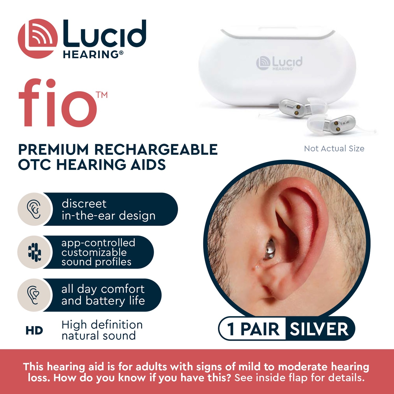 Lucid Audio Fio Premium Rechargeable Otc Hearing Aids Reusable Hearing Aids Bluetooth 9835