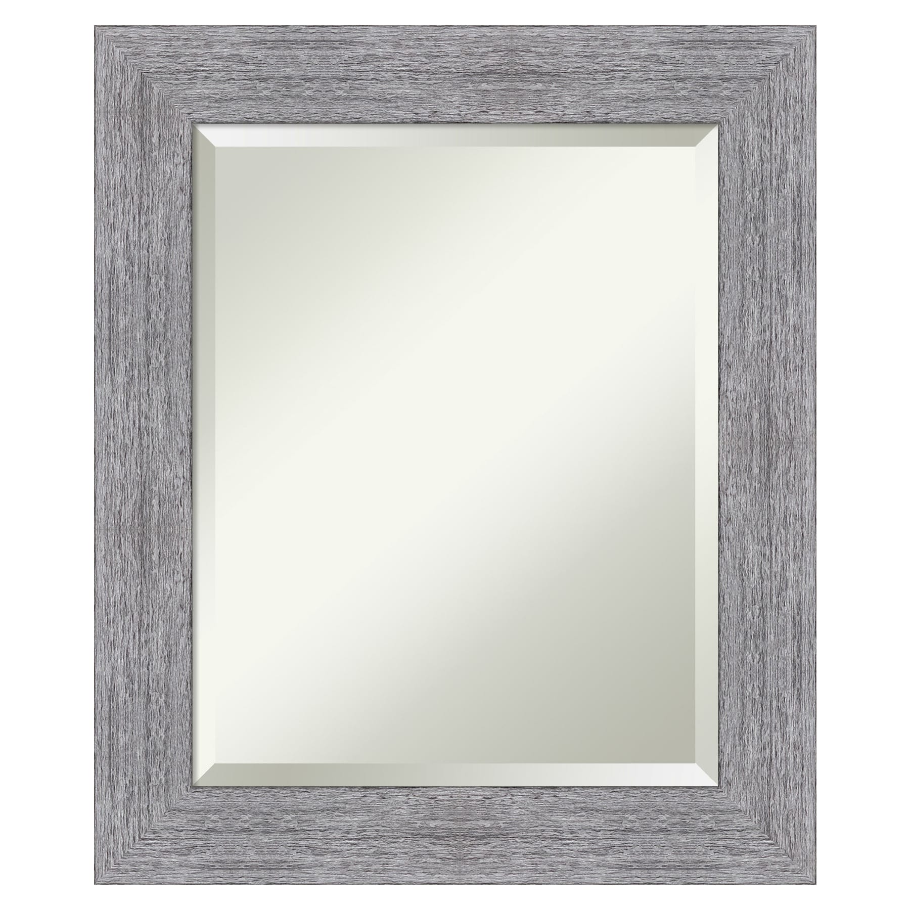 21" x 25" Gray Bark Rustic Framed Wall Mirror