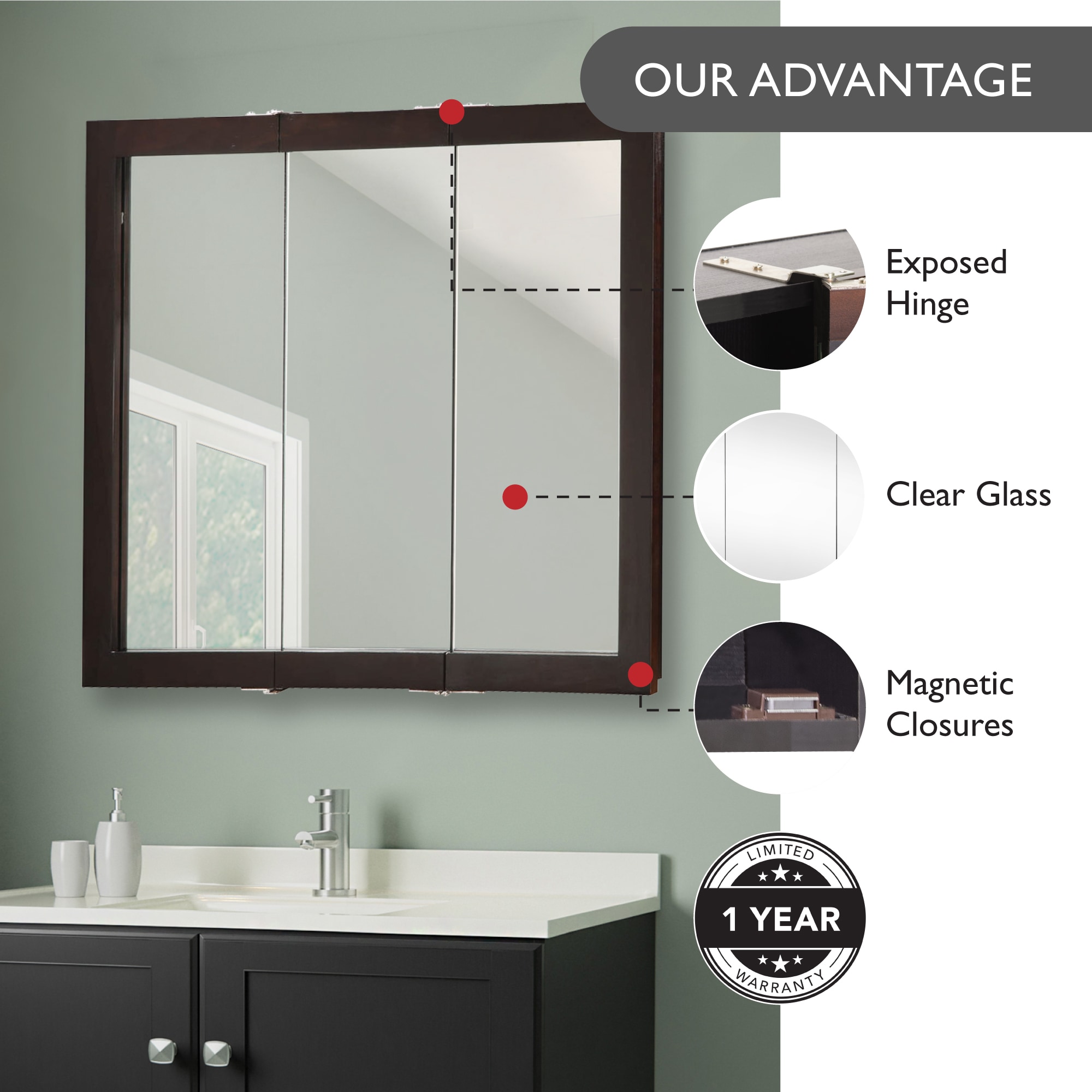 Design House 541342-ESP Bathroom-Medicine-Cabinets - View #3