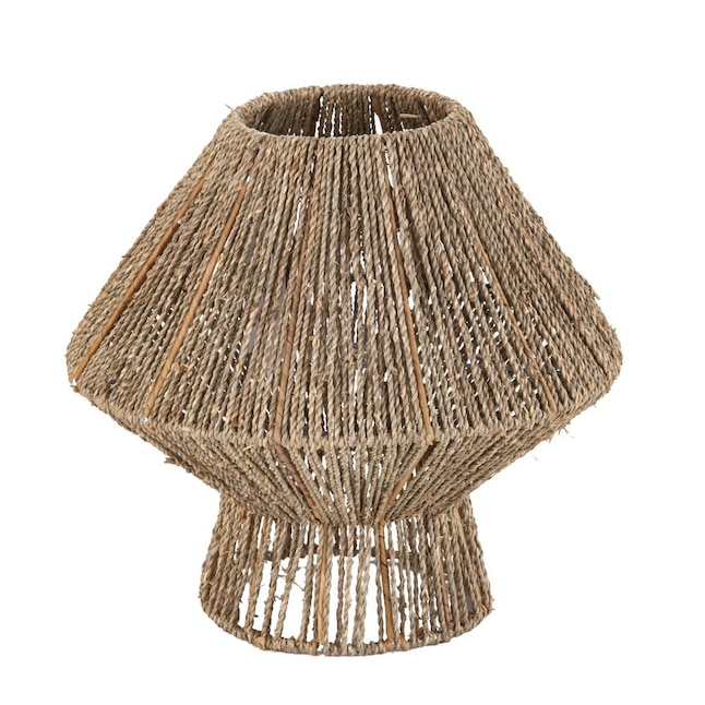 Boston Loft Furnishings Liswem 13-in x 7.75-in Brown Seagrass Bell Lamp ...