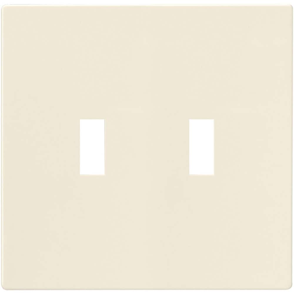 Eaton PJS2LA-F-LW 2 -Gang Midsize Size Light almond Polycarbonate Indoor Screwless Toggle Wall Plate