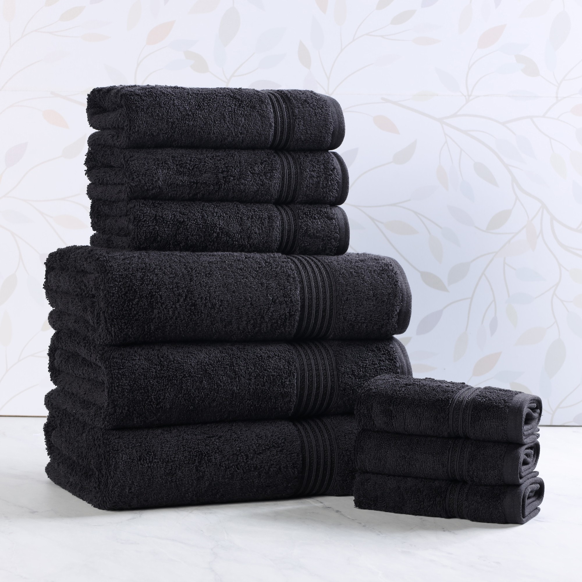 Superior Egyptian Cotton Highly Absorbent Solid 9-Piece Ultra Soft Towel Set