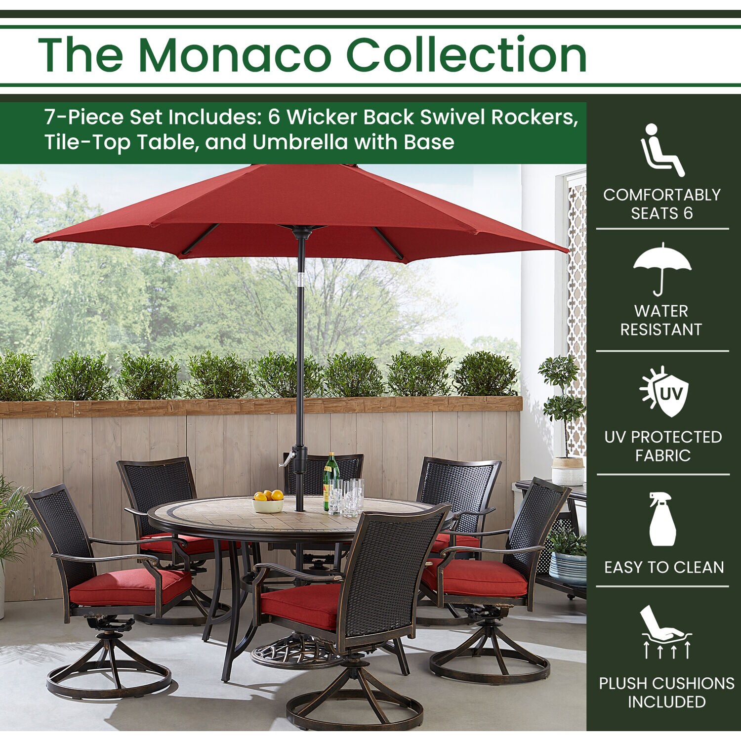 Hanover MONDNWB7PCSW6RDTLSUR Patio-Dining-Sets - View #2