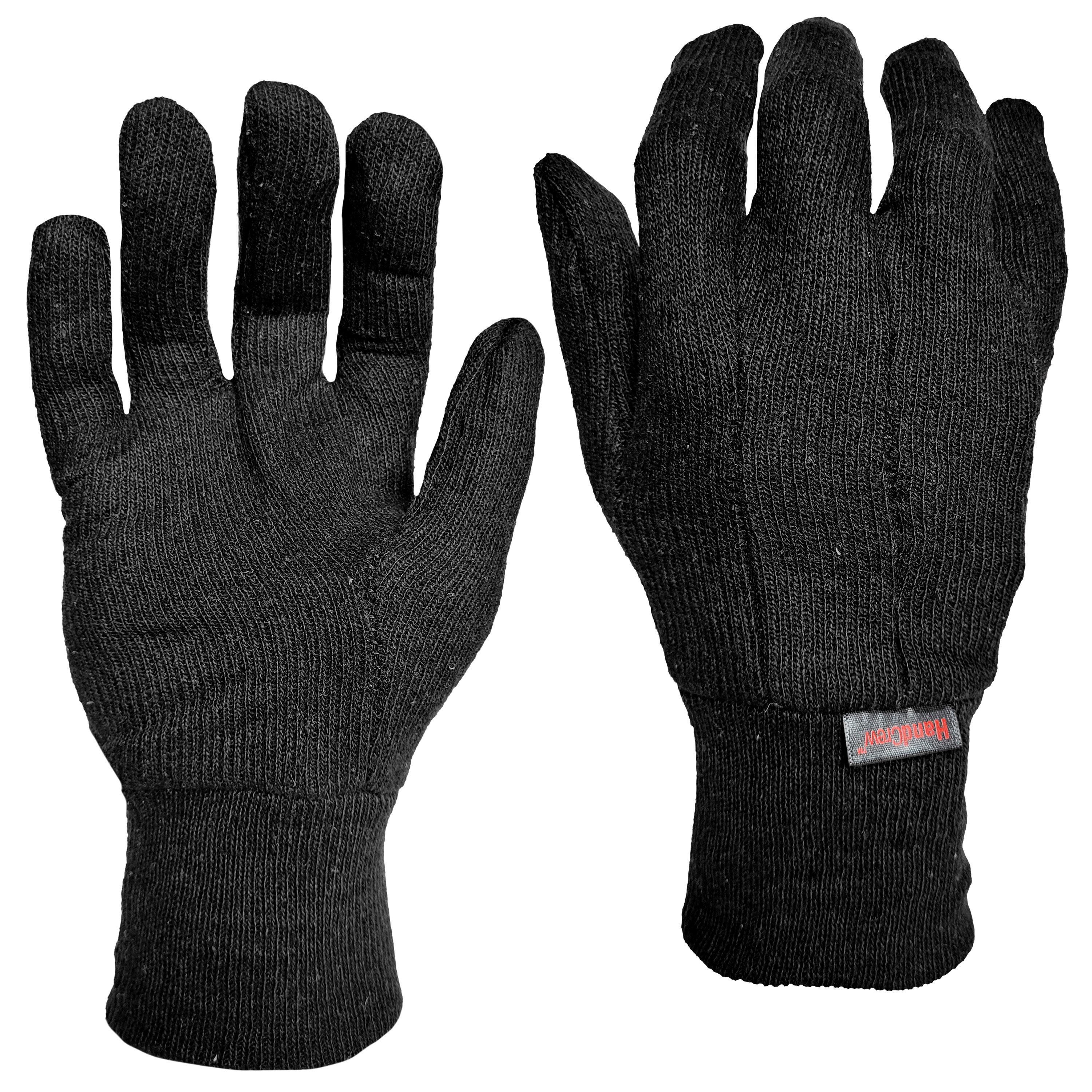 HandCrew USHG-2265FA One size fits all Black Poly/Cotton Construction Gloves 8 -Pairs