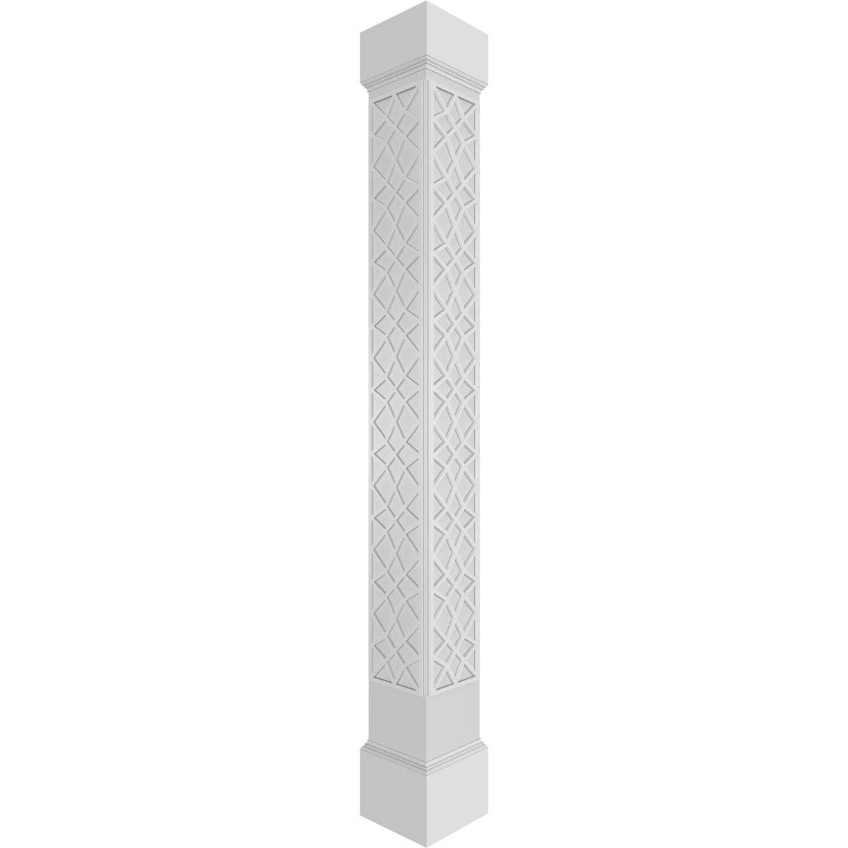 Ekena Millwork CC0808ENMSCMIMI Mosaic Fretwork 8-Inches L x 8-Feet Unfinished PVC Column Wrap