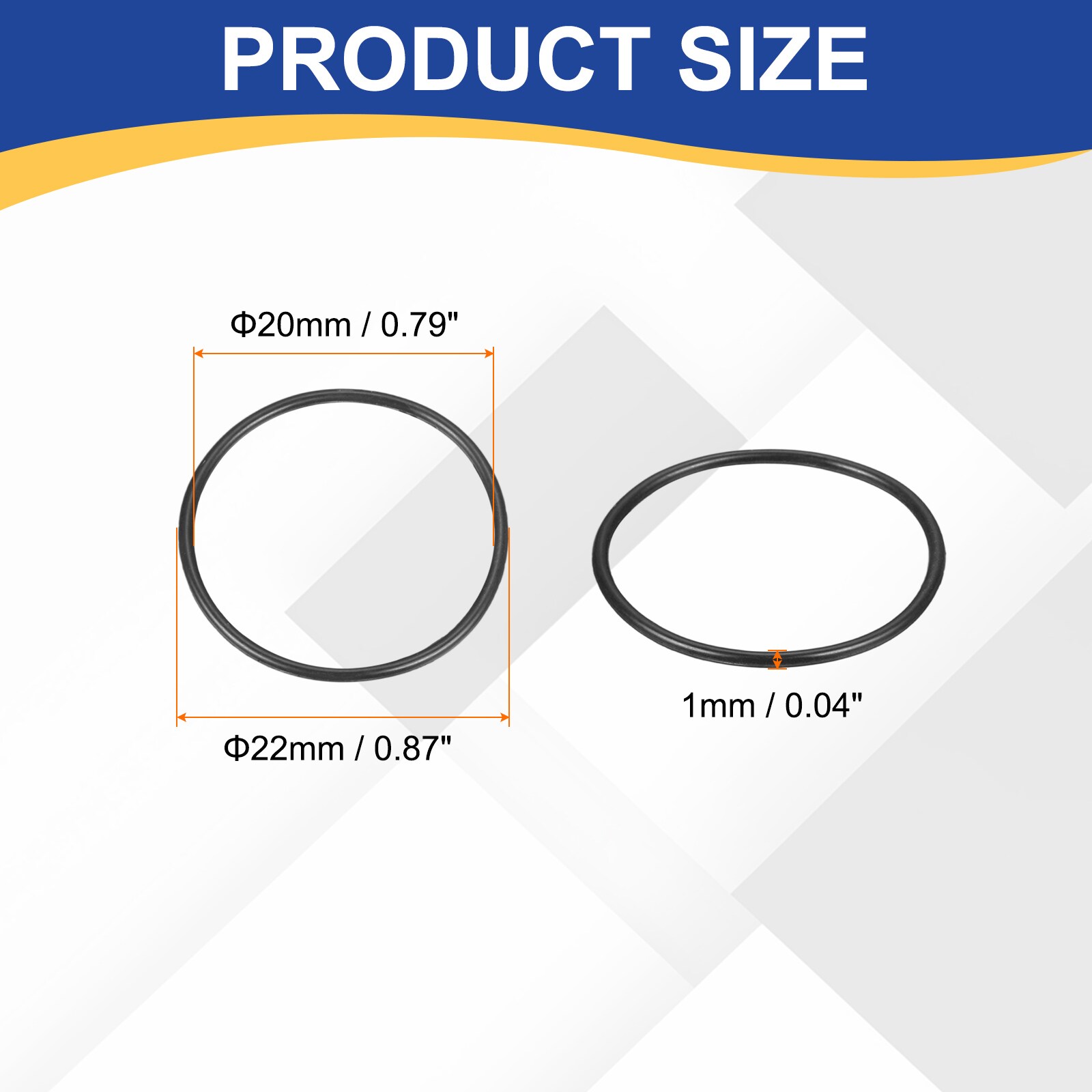 Harfington 20pcs Nitrile Rubber O-Rings 22mm OD 20mm ID 1mm Width ...