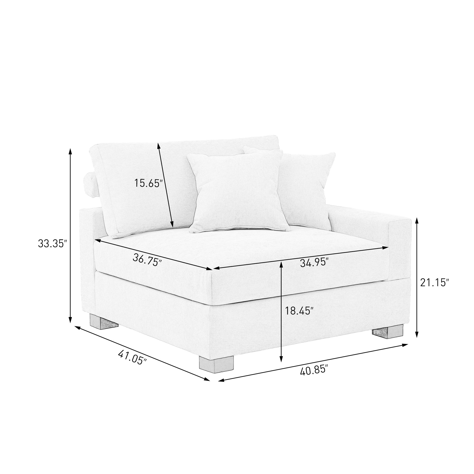 Dreamsidea LS-CS07-C-OFWH-AC-L Sofas-Loveseats - View #4