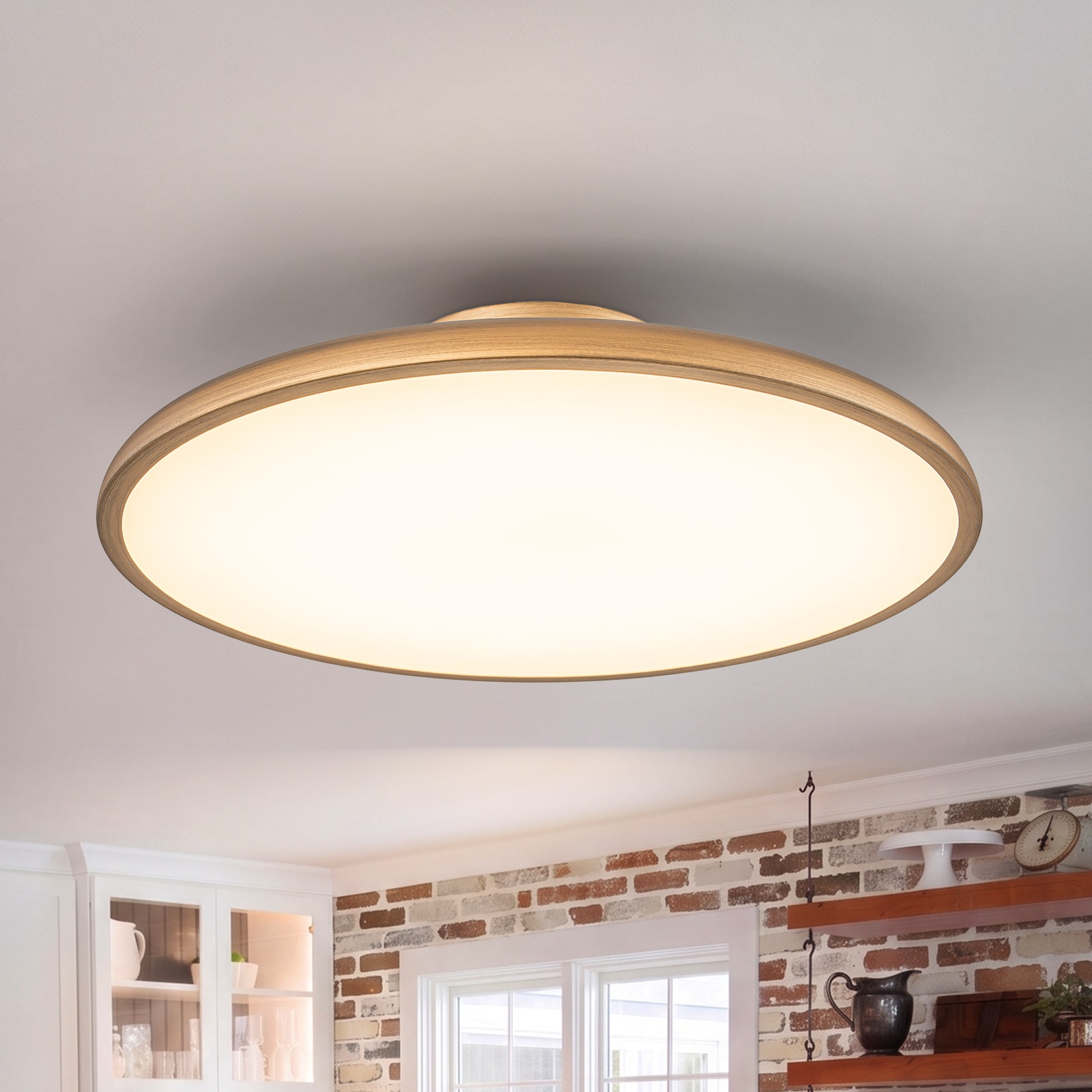 LLHZSY Dimmable Vintage Gold LED Flush Mount