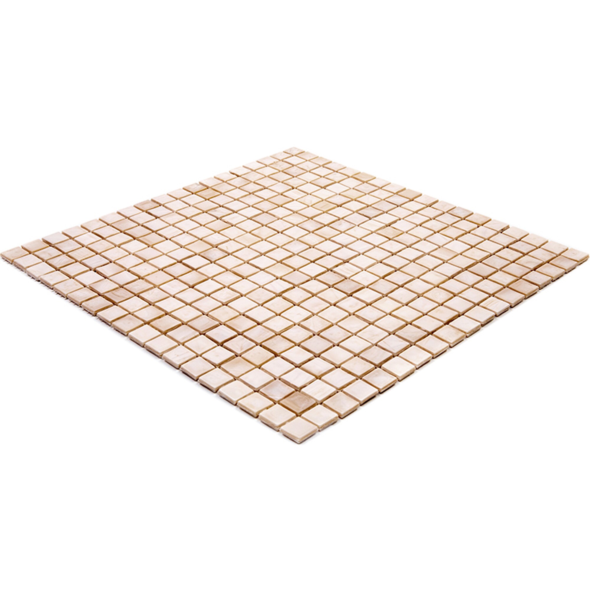 Skosh 11.6" x 11.6" Glossy Iridescent Beige Glass Mosaic Tile