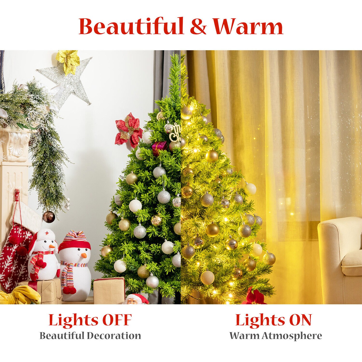 WELLFOR HYJ23577US Artificial-Christmas-Trees - View #2